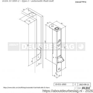 Olda 31 HZAC T2 automatische kantschuif type 31 HZAC type 2 staal verzinkt voor stalen-aluminium-houten deuren - A30205042 - afbeelding 2
