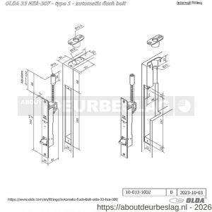 Olda 33 HZA30F T1 automatische kantschuif type 33 HZA type 1 doornmaat 30 mm staal verzinkt voor stalen-aluminium deuren - A30205045 - afbeelding 2