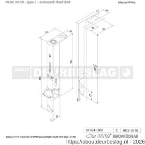 Olda 34 HZA T1 automatische kantschuif type 34 HZA type 1 staal verzinkt voor stalen-aluminium-houten deuren - A30205047 - afbeelding 2