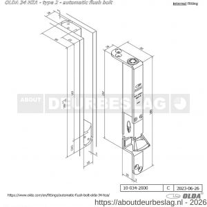 Olda 34 HZA T2 automatische kantschuif type 34 HZA type 2 staal verzinkt voor stalen-aluminium-houten deuren - A30205048 - afbeelding 2