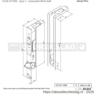 Olda 37 HZA T1 automatische kantschuif type 37 HZA type 1 hold close functie staal verzinkt voor stalen-aluminium-houten deuren - A30205049 - afbeelding 2