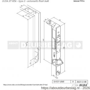 Olda 37 HZA T2 automatische kantschuif type 37 HZA type 2 hold close functie staal verzinkt voor stalen-aluminium-houten deuren - A30205050 - afbeelding 2