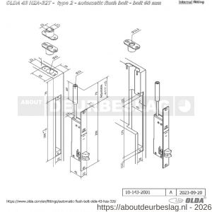 Olda 43 HZA32T T2 automatische kantschuif type 43 HZA type 2 doornmaat 32 mm staal verzinkt voor stalen-aluminium deuren - A30205056 - afbeelding 2