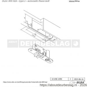 Olda 600 HZA T1 automatische kantschuif type 600 HZA type 1 deurkozijn model 136 mm staal verzinkt voor stalen-aluminium deuren - A30205059 - afbeelding 2