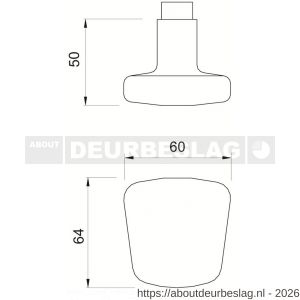 Ami DKN 165 40 AF deurknopset type 165/75 deurdikte 40 mm F1 finish - A30204589 - afbeelding 2
