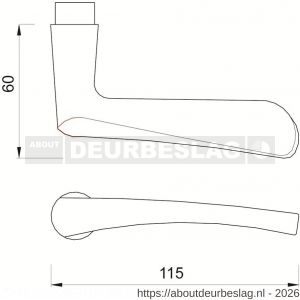 Ami DKR 336 40 AF deurkrukset type 336 deurdikte 40 mm F1 finish - A30204607 - afbeelding 2