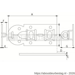 Dulimex DX ZG 100BV hangslotrolschuif 44x100 mm schootdikte 4 mm vlak model staal verzinkt - A30203960 - afbeelding 2