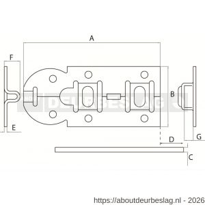 Dulimex DX ZRS 100BV rolschuif 44x100 mm schootdikte 4 mm vlak model staal verzinkt - A30203961 - afbeelding 2