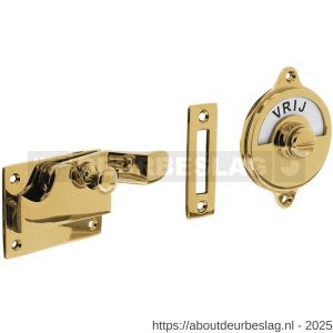 Intersteel Living 3700 WC-overslag met bocht en tekst Vrij-Bezet messing ongelakt - R26007897 - afbeelding 1