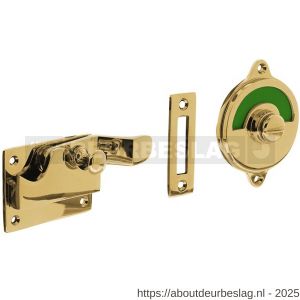 Intersteel Living 3700 WC-overslag met bocht en groen-rood indicatie messing ongelakt - R26009067 - afbeelding 1