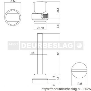 Intersteel 3705 WC-olive los 8 mm messing ongelakt - R26000931 - afbeelding 1