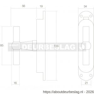 Intersteel 5620 t-kruk espagnolet messing ongelakt - R26000087 - afbeelding 2