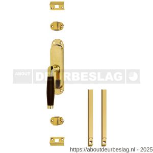 Intersteel Living 5620 set kruk-espagnolet links Ton 222 inclusief stangenset 2x 1250 mm messing ongelakt -ebbenhout - R26009320 - afbeelding 1