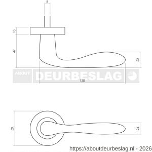 Intersteel Living 0201 deurkruk Banaan met rozet verdekt diameter 49x7 mm messing getrommeld - R26007900 - afbeelding 2