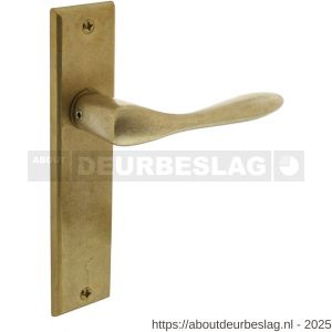 Intersteel Living 0201 deurkruk Banaan met schild rechthoekig 181x41 mm blind messing getrommeld - R26007901 - afbeelding 1