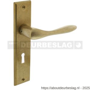 Intersteel Living 0201 deurkruk Banaan met schild rechthoekig 181x41 mm sleutelgat 56 mm messing getrommeld - R26007902 - afbeelding 1
