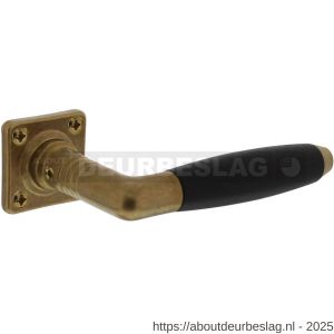 Intersteel Living 0377 deurkruk Ton 400 met rozet 38x38x5 mm messing getrommeld-ebbenhout - R26007918 - afbeelding 1