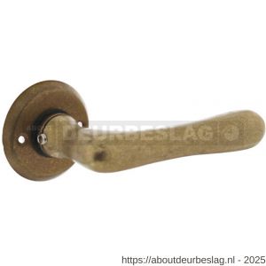 Intersteel Living 0445 deurkruk Trento met rozet diameter 50x5 mm messing getrommeld - R26010137 - afbeelding 1