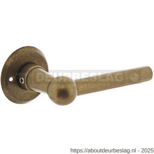 Intersteel 0446 deurkruk L/L bol met rozet diameter 50x5 mm messing getrommeld - R26010139 - afbeelding 1