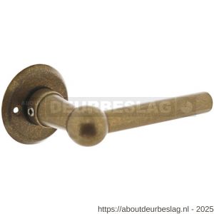 Intersteel 0446 deurkruk gatdeel L-model bol met rozet diameter 50x5 mm messing getrommeld - R26010140 - afbeelding 1