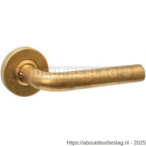 Intersteel 0570 deurkruk Luzern op rozet verdekt diameter 53x10 mm PVD messing getrommeld - R26010947 - afbeelding 1