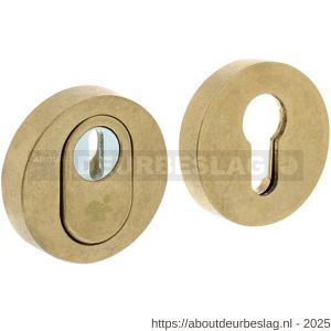 Intersteel Living 3751 SKG3 veiligheidsrozetten rond verdekt diameter 55x12 mm profielcilindergat met kerntrekbeveiliging messing getrommeld - R26004718 - afbeelding 1