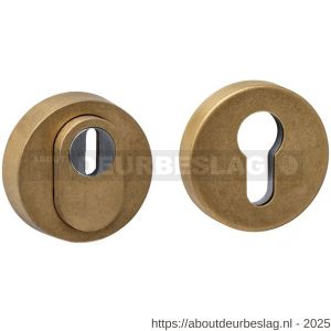 Intersteel 3755 SKG3 veiligheidsrozetten rond verdekt diameter 52x12 mm profielcilindergat met kerntrekbeveiliging PVD messing getrommeld - R26010941 - afbeelding 1