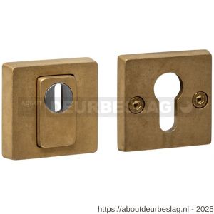 Intersteel Living 3755 SKG3 veiligheidsrozetten vierkant 54x54x12 mm profielcilindergat met kerntrekbeveiliging PVD messing getrommeld - R26010940 - afbeelding 1