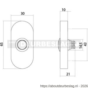 Intersteel Living 3990 deurbel ovaal 65x30x10 mm verdekt PVD messing getrommeld - R26010928 - afbeelding 2