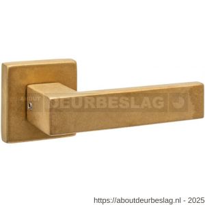 Intersteel Living 4057 deurkruk Amsterdam met rozet massief verdekt 53x53x10 mm met nokken PVD messing getrommeld - R26010908 - afbeelding 1