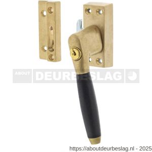 Intersteel Living 6616 SKG* afsluitbare raamsluiting rechts inclusief sluitplaat met kom Ton 400 messing getrommeld-ebbenhout - R26003815 - afbeelding 1