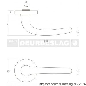 Intersteel Living 0194 deurkruk Cosmos op rozet verdekt diameter 49x7 mm messing gelakt - R26000323 - afbeelding 2