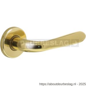 Intersteel Living 0195 deurkruk Jupiter op rozet verdekt diameter 49x7 mm messing gelakt - R26000324 - afbeelding 1