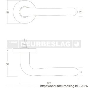 Intersteel Living 0198 deurkruk Saturnus op rozet verdekt diameter 49x7 mm messing gelakt - R26000327 - afbeelding 2
