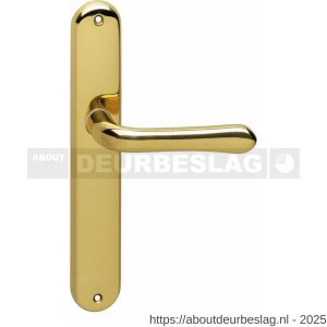 Intersteel 0198 deurkruk Saturnus op schild ovaal 236x37 mm blind messing gelakt - R26001922 - afbeelding 1