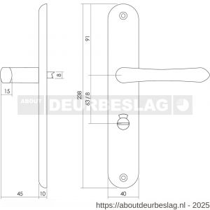 Intersteel 0198 deurkruk Saturnus op schild ovaal 236x37 mm WC 63/8 mm messing gelakt - R26001672 - afbeelding 2