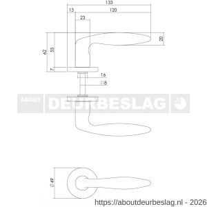 Intersteel Living 0199 deurkruk Sigaar op rozet verdekt diameter 49x7 mm messing gelakt - R26000330 - afbeelding 2
