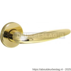 Intersteel 0199 deurkruk gatdeel rechts Sigaar op rozet verdekt diameter 49x7 mm messing gelakt - R26000331 - afbeelding 1