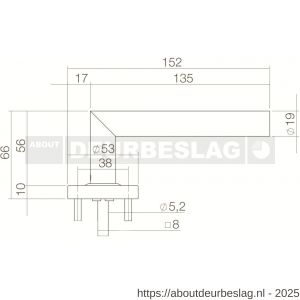 Intersteel 0583 deurkruk gatdeel Jura op rozet verdekt diameter 53x10 mm PVD messingkleur - R26011268 - afbeelding 2