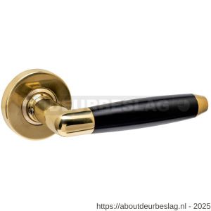 Intersteel Living 0640 deurkruk Combinatie op rozet verdekt diameter 53x10 mm PVD messingkleur-zwart - R26010904 - afbeelding 1