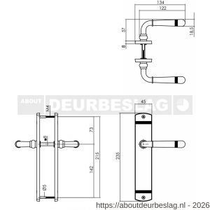 Intersteel Living 1705 deurkruk Helena op schild afgerond 235x45 mm blind PVD messingkleur - R26007936 - afbeelding 2