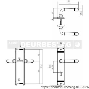 Intersteel Living 1705 deurkruk Helena op schild afgerond 235x45 mm sleutelgat 72 mm PVD messingkleur - R26004788 - afbeelding 2