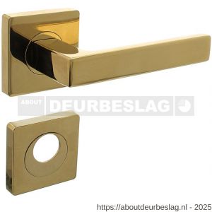 Intersteel 1713 deurkruk Hera op rozet verdekt 55x55x10 mm met nokken en rondcilinderrozetten PVD messingkleur - R26010147 - afbeelding 1