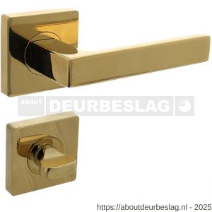 Intersteel 1713 deurkruk Hera op rozet verdekt 55x55x10 mm met nokken en WC-sluiting met stift 7x7 mm PVD messingkleur - R26010148 - afbeelding 1
