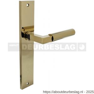 Intersteel 1742 deurkruk gatdeel rechts Baustil op schild rechthoekig 245x45 mm blind PVD messingkleur - R26010159 - afbeelding 1