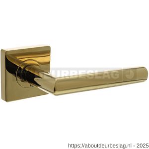 Intersteel 1747 deurkruk gatdeel rechts Bastian op rozet verdekt 55x55x10 mm met nokken PVD messingkleur - R26010186 - afbeelding 1