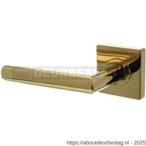 Intersteel 1747 deurkruk gatdeel links Bastian op rozet verdekt 55x55x10 mm met nokken PVD messingkleur - R26010187 - afbeelding 1