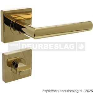 Intersteel 1747 deurkruk Bastian op rozet verdekt 55x55x10 mm met nokken en WC-sluiting met stift 8x8 mm PVD messingkleur - R26010192 - afbeelding 1