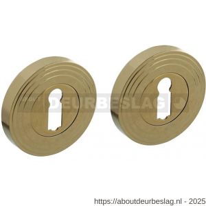 Intersteel Living 3178 sleutelrozetten verdekt met rillen diameter 55x10 mm en nokken PVD messingkleur - R26011019 - afbeelding 1