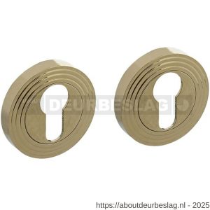 Intersteel Living 3178 cilinderrozetten verdekt met rillen diameter 55x10 mm en nokken PVD messingkleur - R26011020 - afbeelding 1